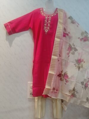 Chudidar 3 pes seat Chanderi cotton with lining