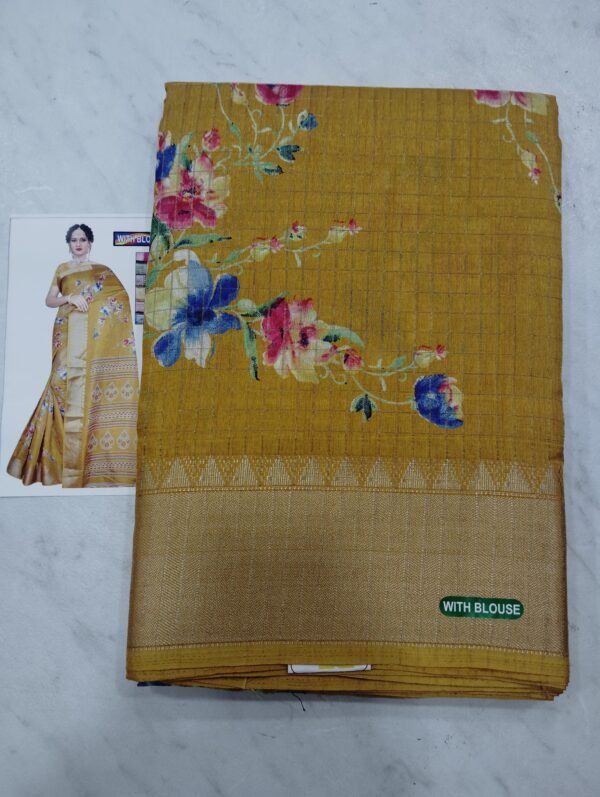 Lenin Cotton saree with border full sarees a work with blouse