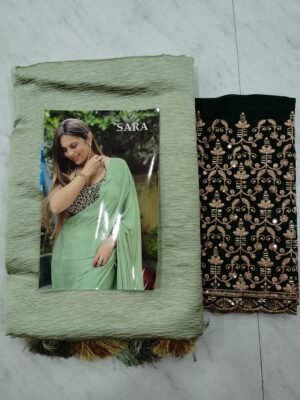 SARA fancy saree crush model with designer blouse