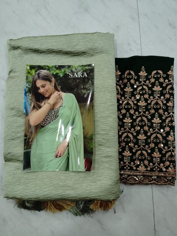SARA fancy saree crush model with designer blouse