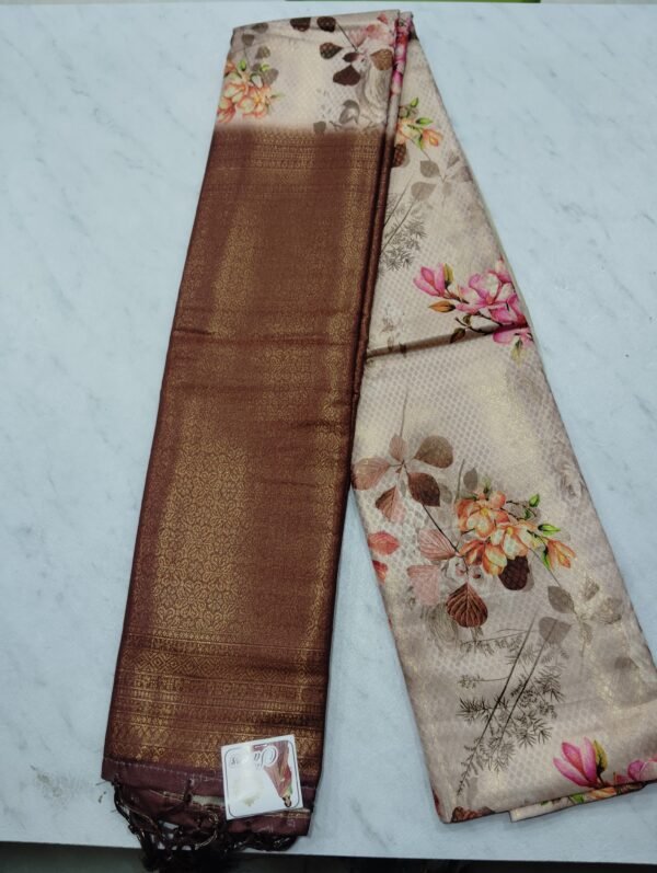 Grapes silk digital printed saree