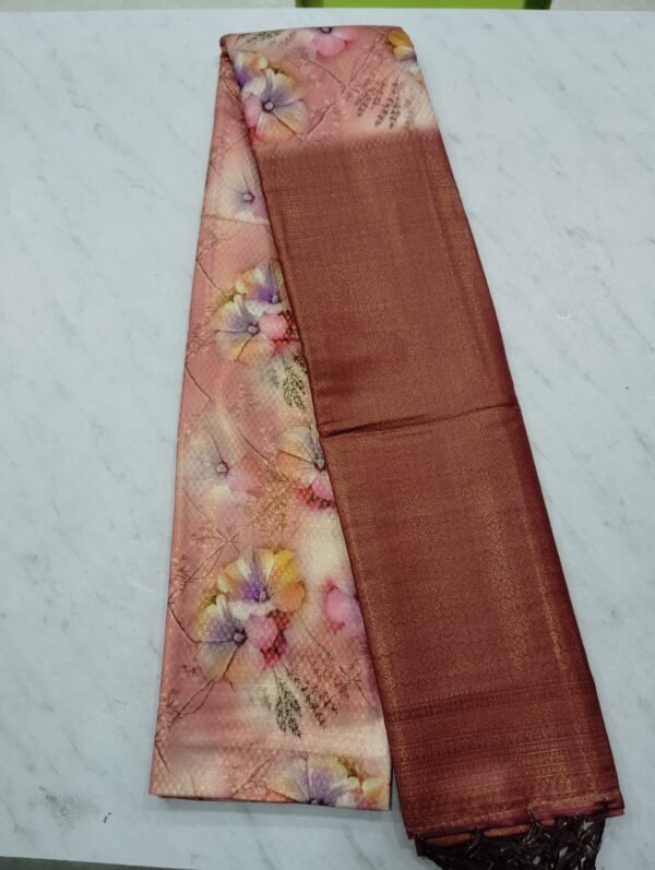 Grapes silk digital printed saree