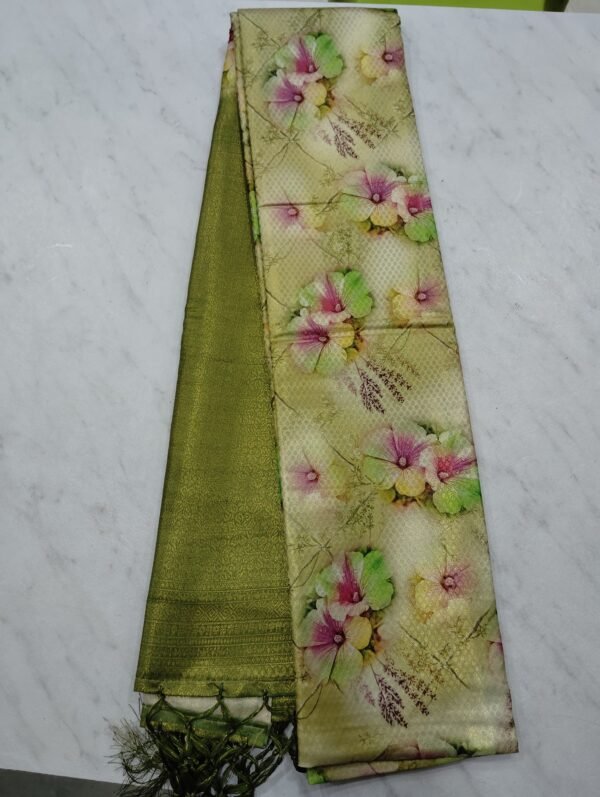 Grapes silk digital printed saree