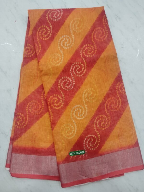Linen cotton saree