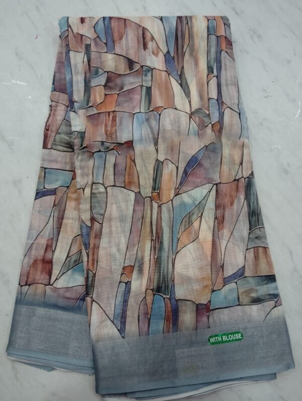 Linen cotton saree