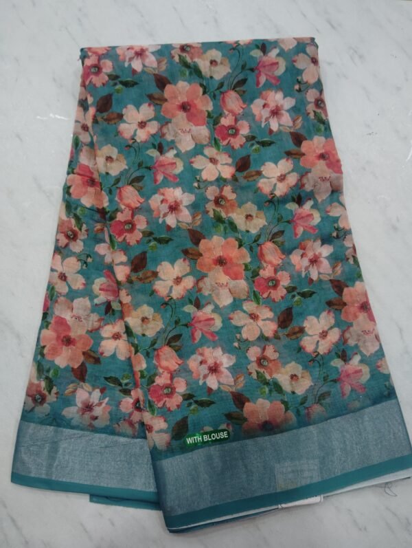 Linen cotton saree