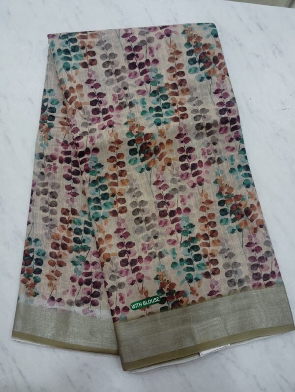 Linen cotton saree