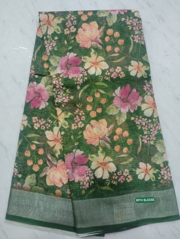 Linen cotton saree