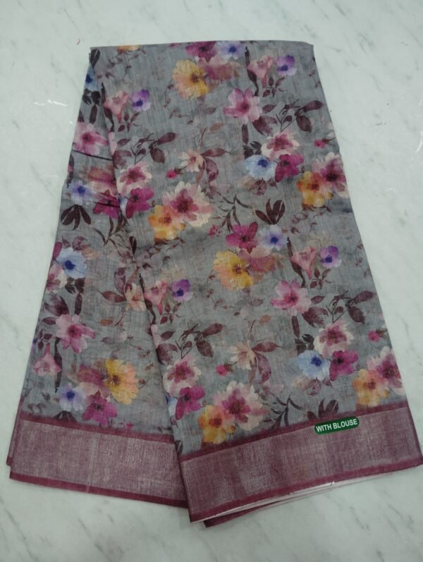 Linen cotton saree