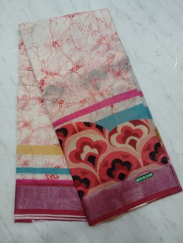 Linen cotton saree