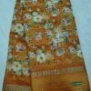 Linen cotton saree with silver Jerry stripes