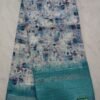 Linen cotton saree with silver Jerry stripes