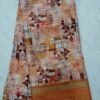 Linen cotton saree with silver Jerry stripes