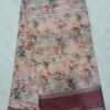 Linen cotton saree with silver Jerry stripes
