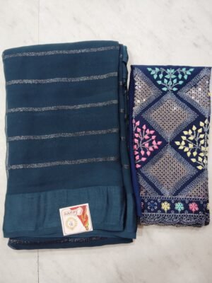 Fancy saree with separate embroiding blouse